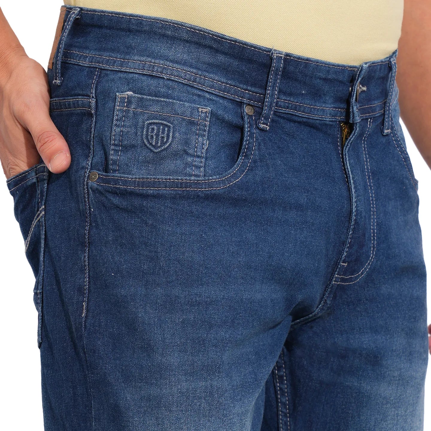 Blue Straight Fit Men's Denims by Being Human Clothing - Image 6