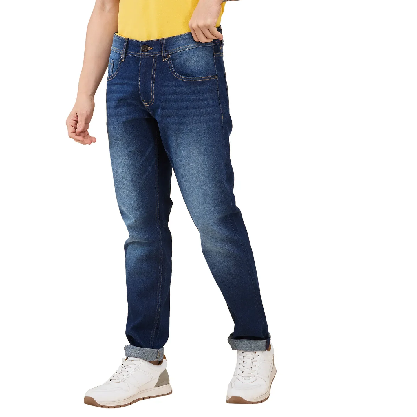 Blue Slim Fit Men's Denims by Being Human Clothing - Image 4