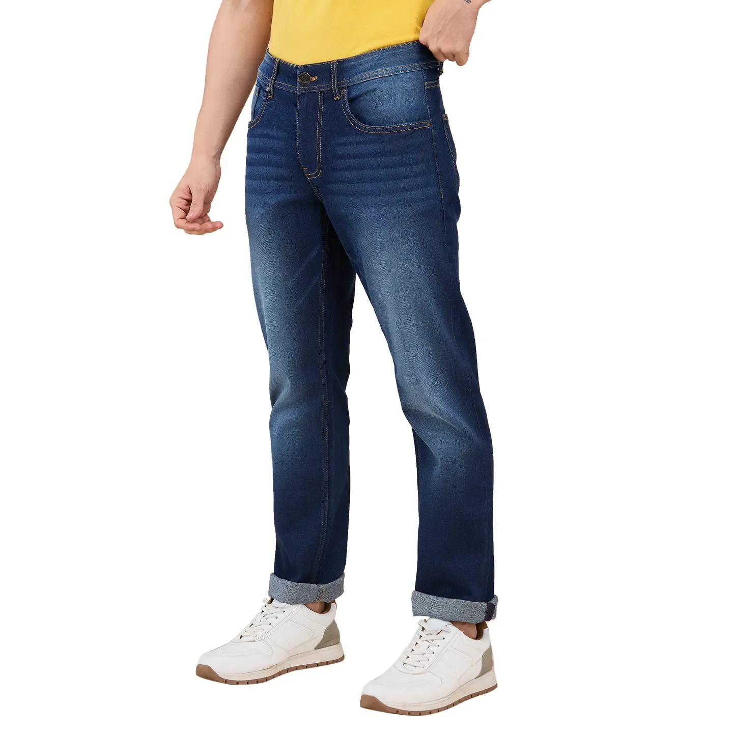 Blue Straight Fit Men's Denims by Being Human Clothing - Image 4