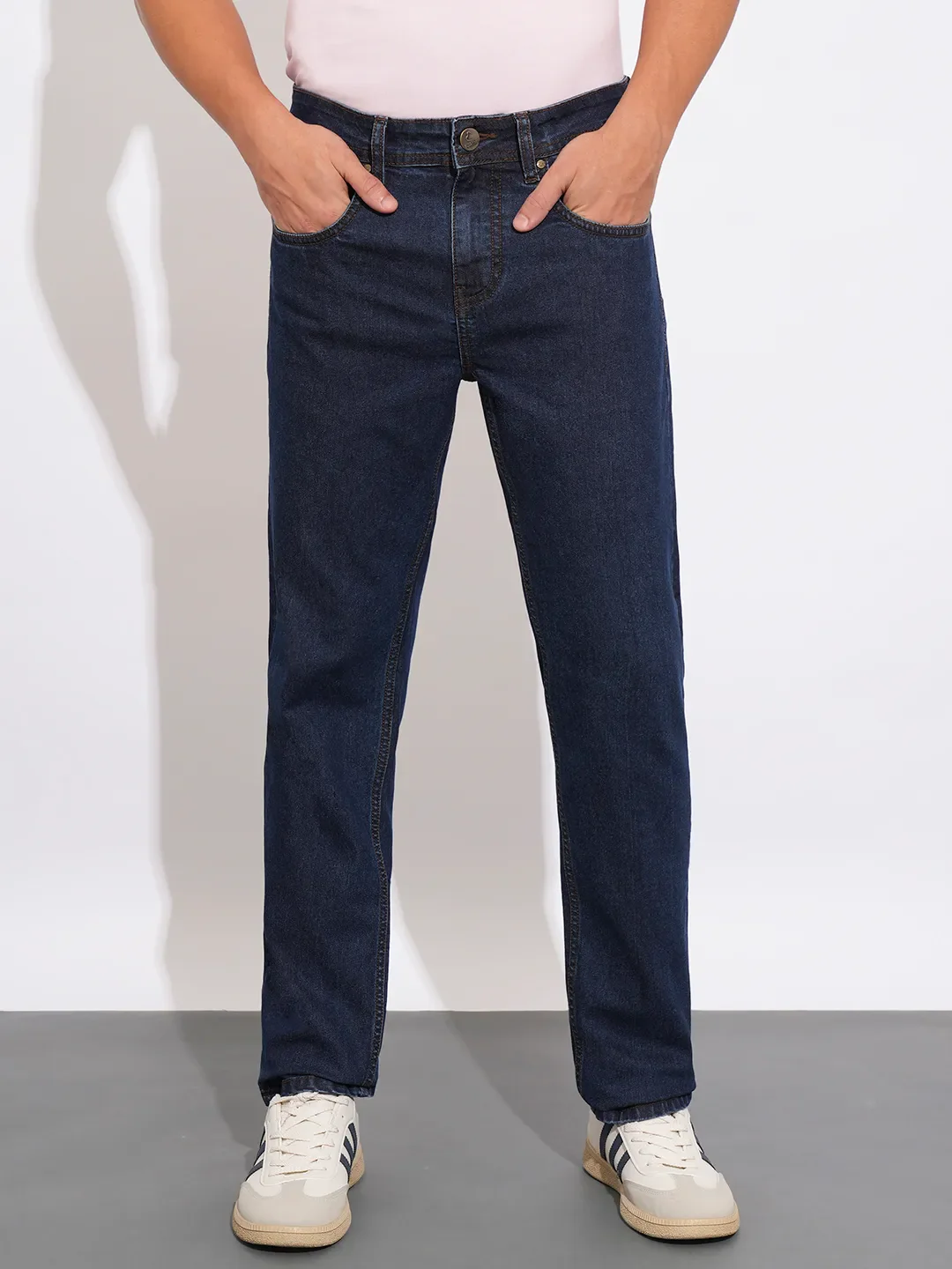 Blue Straight Fit Men's Denims by Being Human Clothing