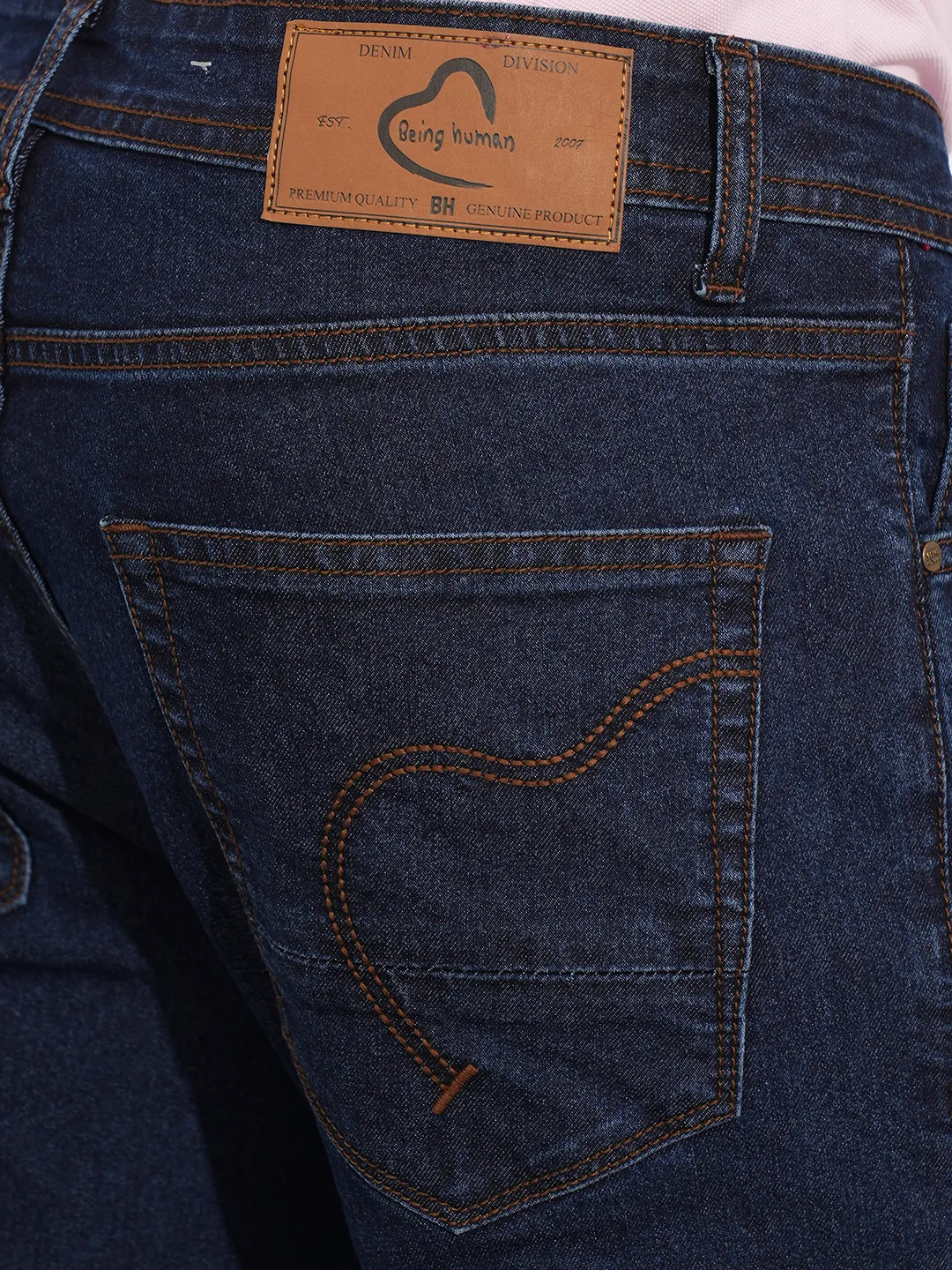 Blue Straight Fit Men's Denims by Being Human Clothing - Image 5