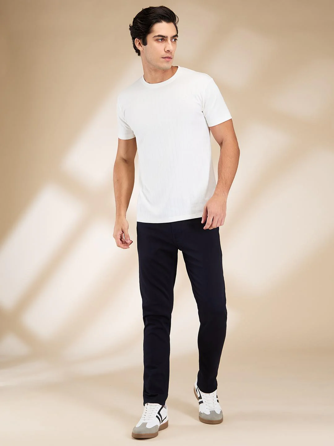Navy Cropped Fit Denims For Men By Being Human Clothing - Image 5