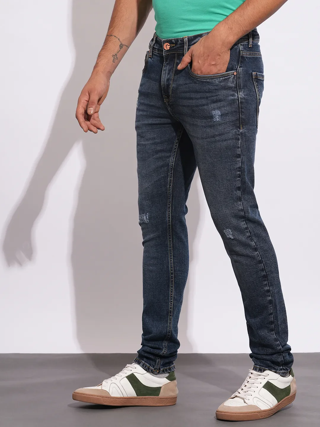 Blue Slim Fit Men's Denims by Being Human Clothing - Image 2