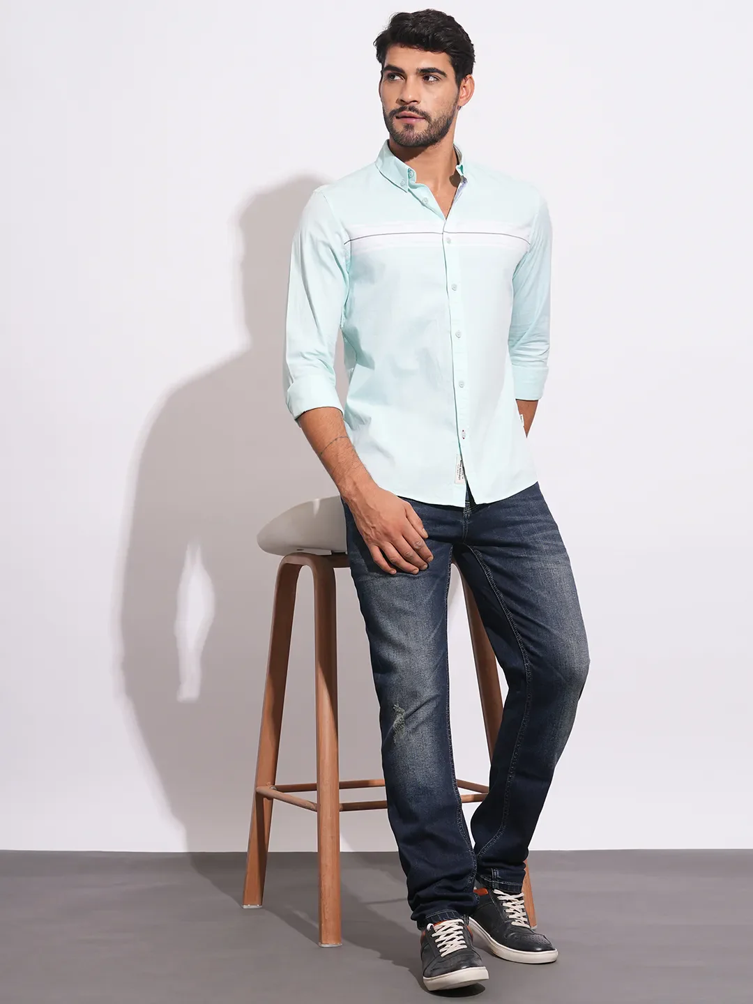 Dark Blue Slim Fit Denims For Men By Being Human Clothing - Image 4