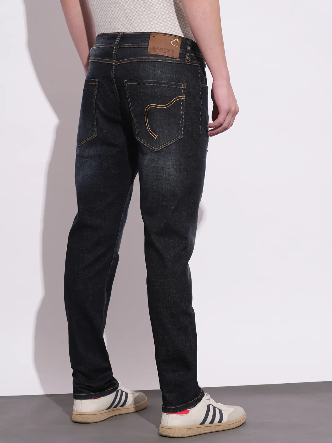 Blue Slim Fit Men's Denims by Being Human Clothing - Image 3