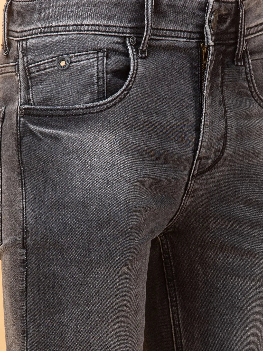 Grey Skinny Fit Denims For Men By Being Human Clothing - Image 5