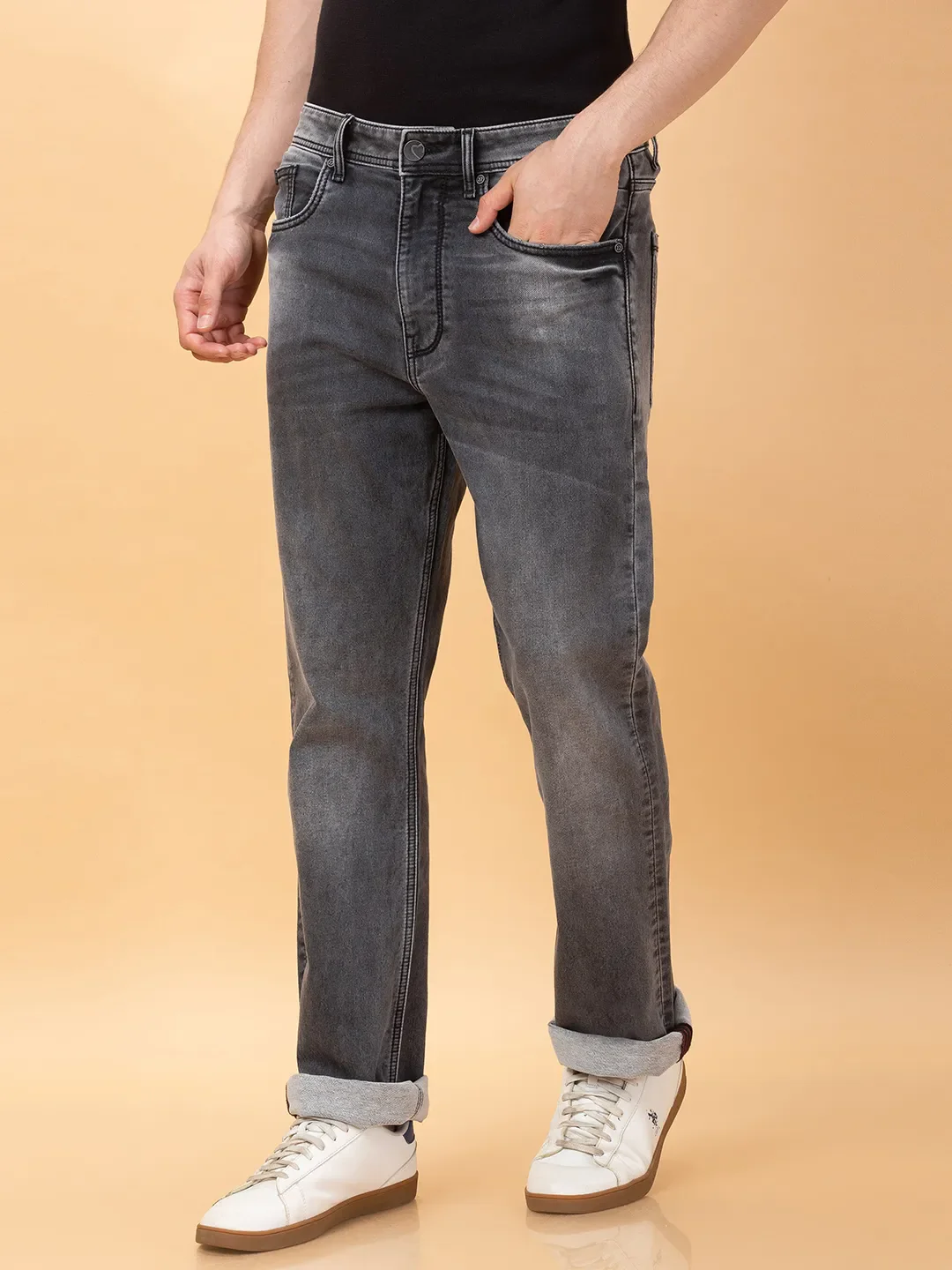 Grey Boot Cut Fit Men's Denims by Being Human Clothing - Image 4