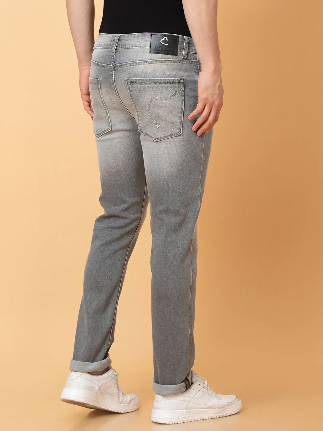 Grey Slim Fit Denims For Men By Being Human Clothing - Image 3