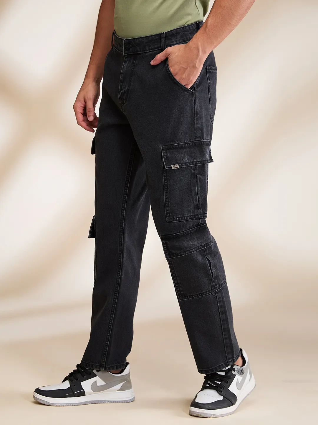 Grey Anti Fit Denims For Men By Being Human Clothing - Image 4