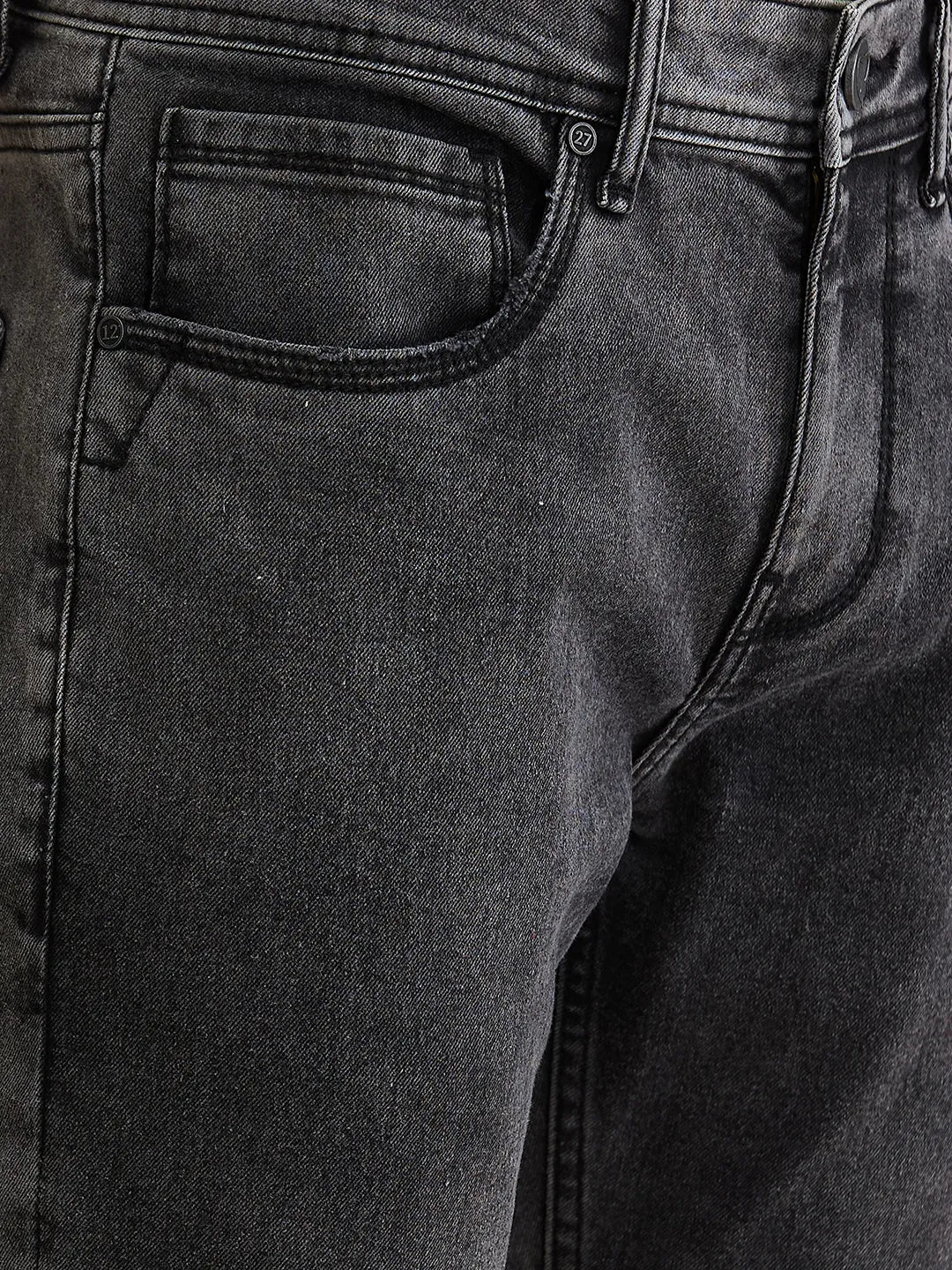 Grey Skinny Fit Denims For Men By Being Human Clothing - Image 5