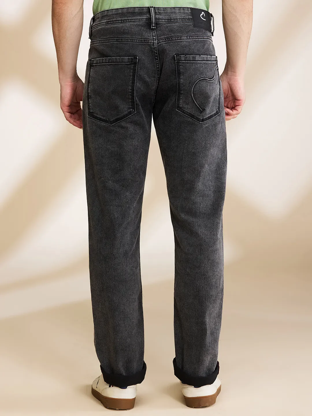 Grey Straight Fit Men's Denims by Being Human Clothing - Image 3