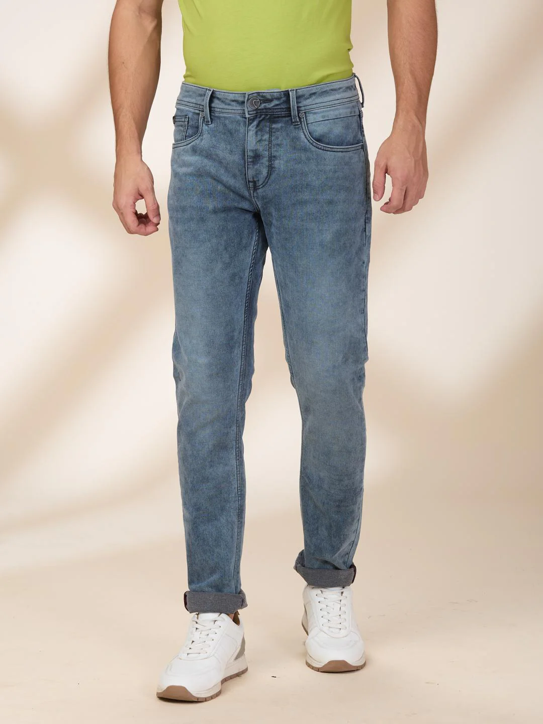 Grey Slim Fit Denims For Men By Being Human Clothing