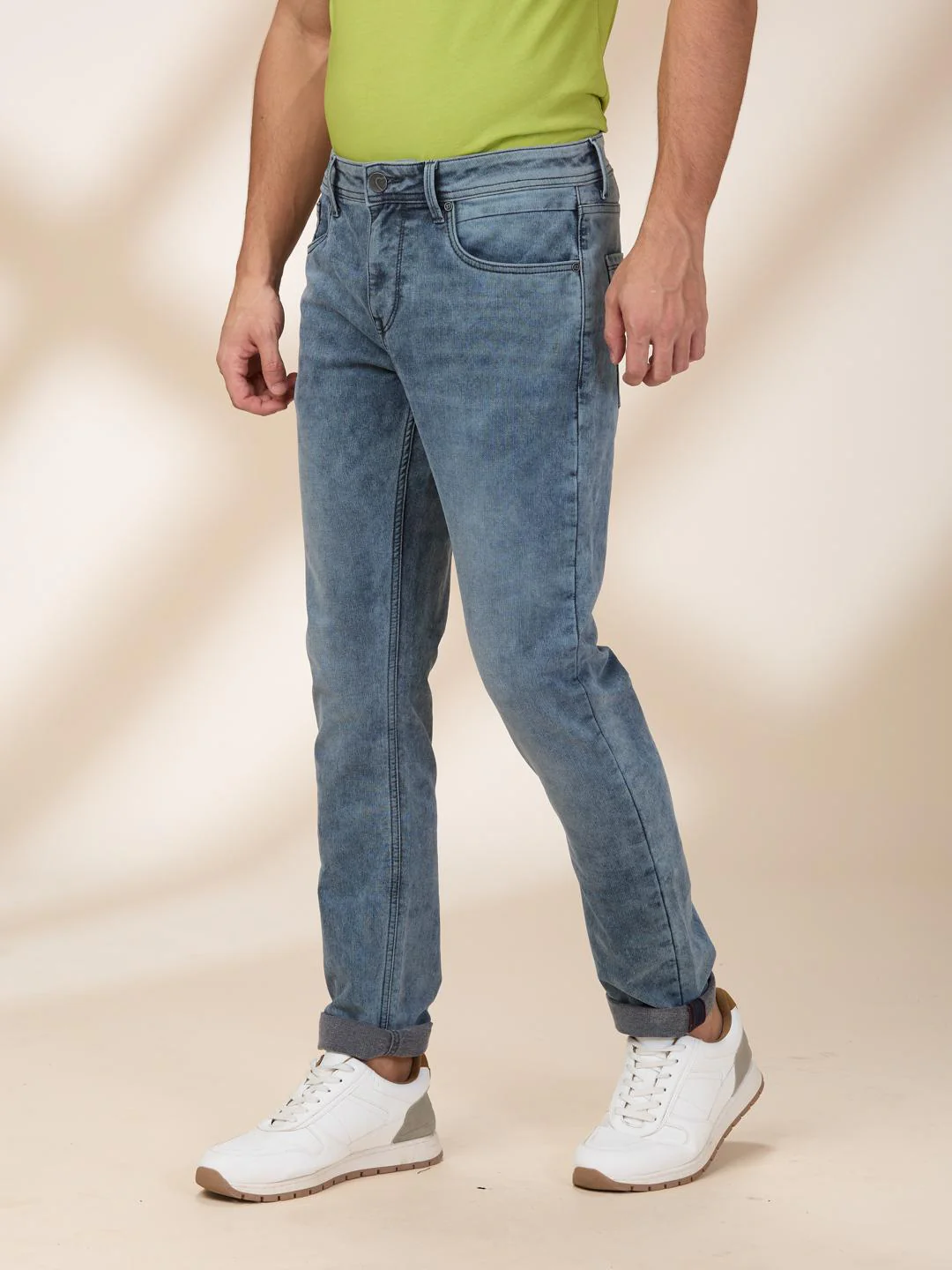 Grey Slim Fit Denims For Men By Being Human Clothing - Image 2
