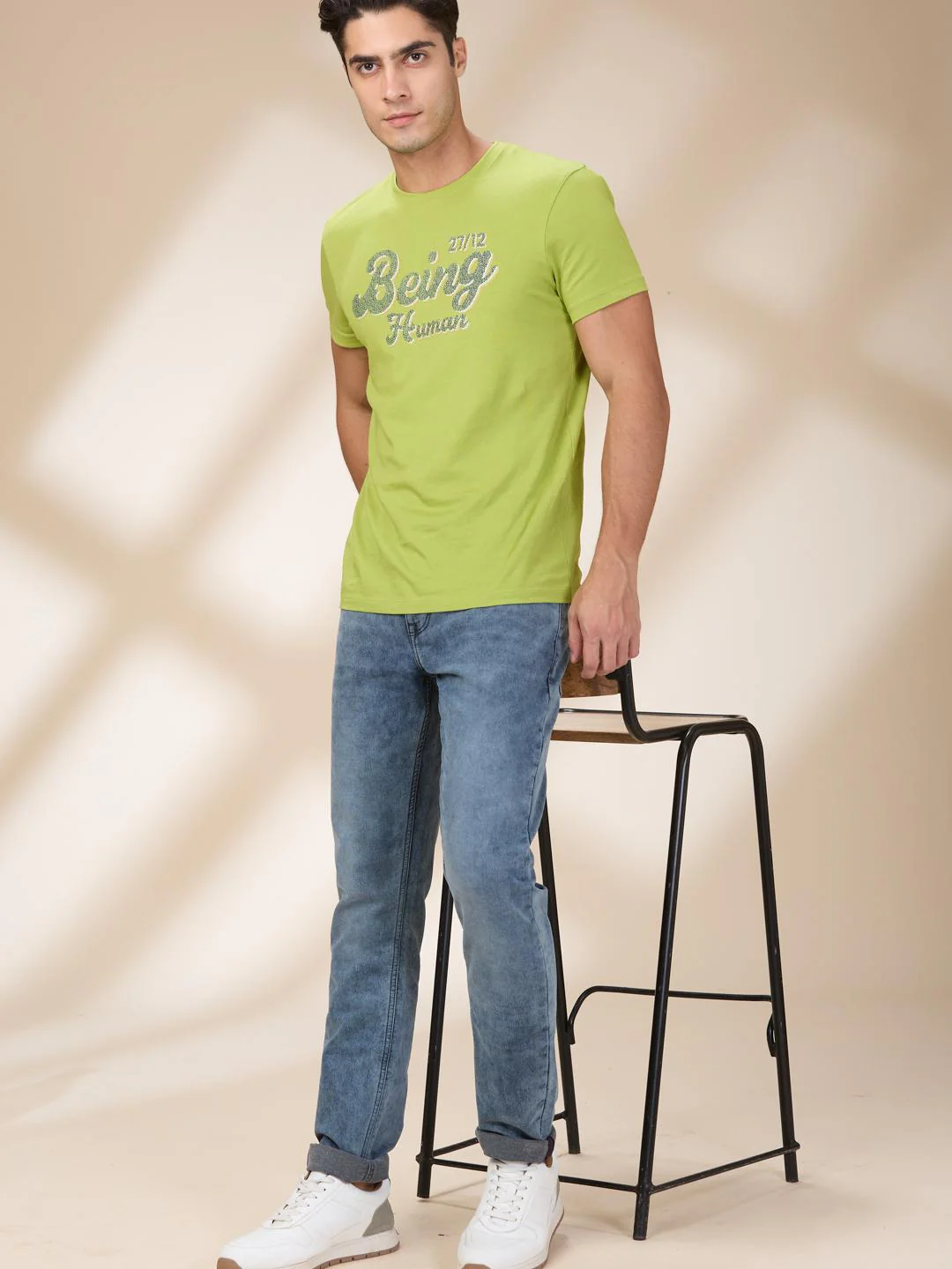 Grey Slim Fit Denims For Men By Being Human Clothing - Image 6