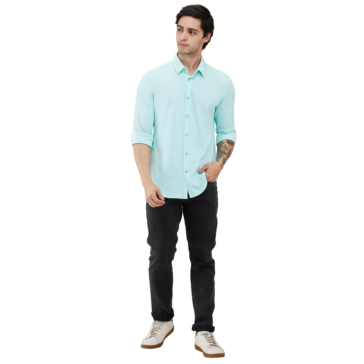Grey Skinny Fit Denims For Men By Being Human Clothing - Image 2
