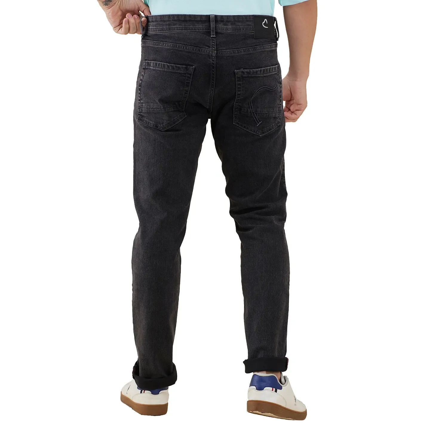 Grey Skinny Fit Denims For Men By Being Human Clothing - Image 3