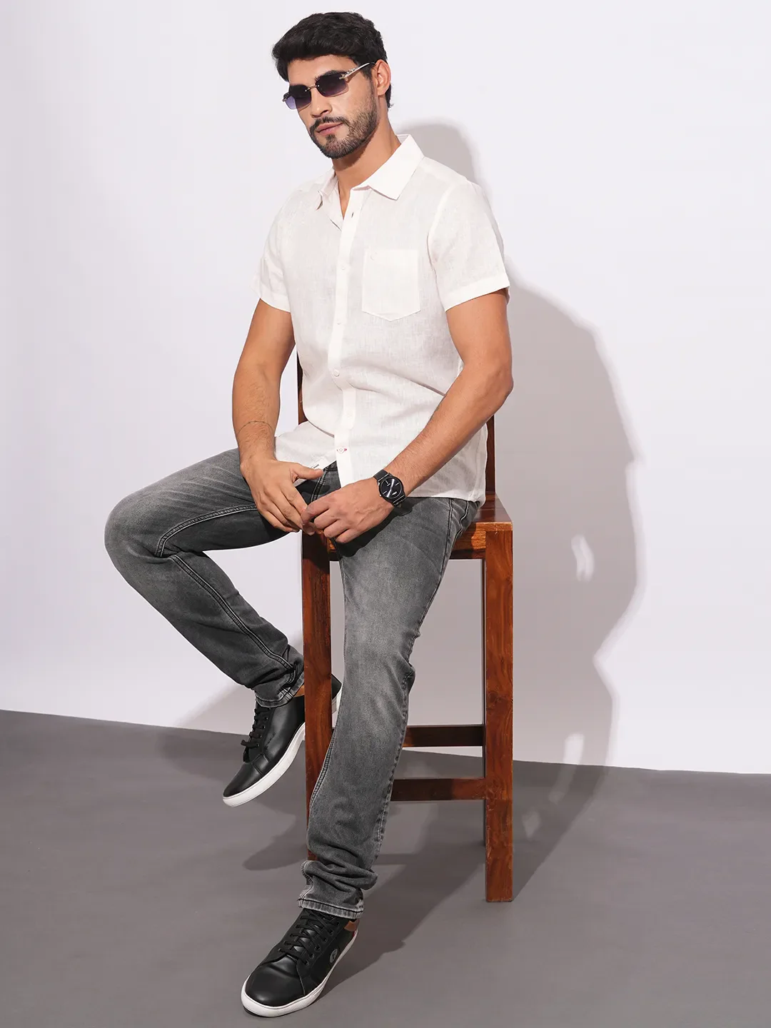 Grey Skinny Fit Denims For Men By Being Human Clothing - Image 4