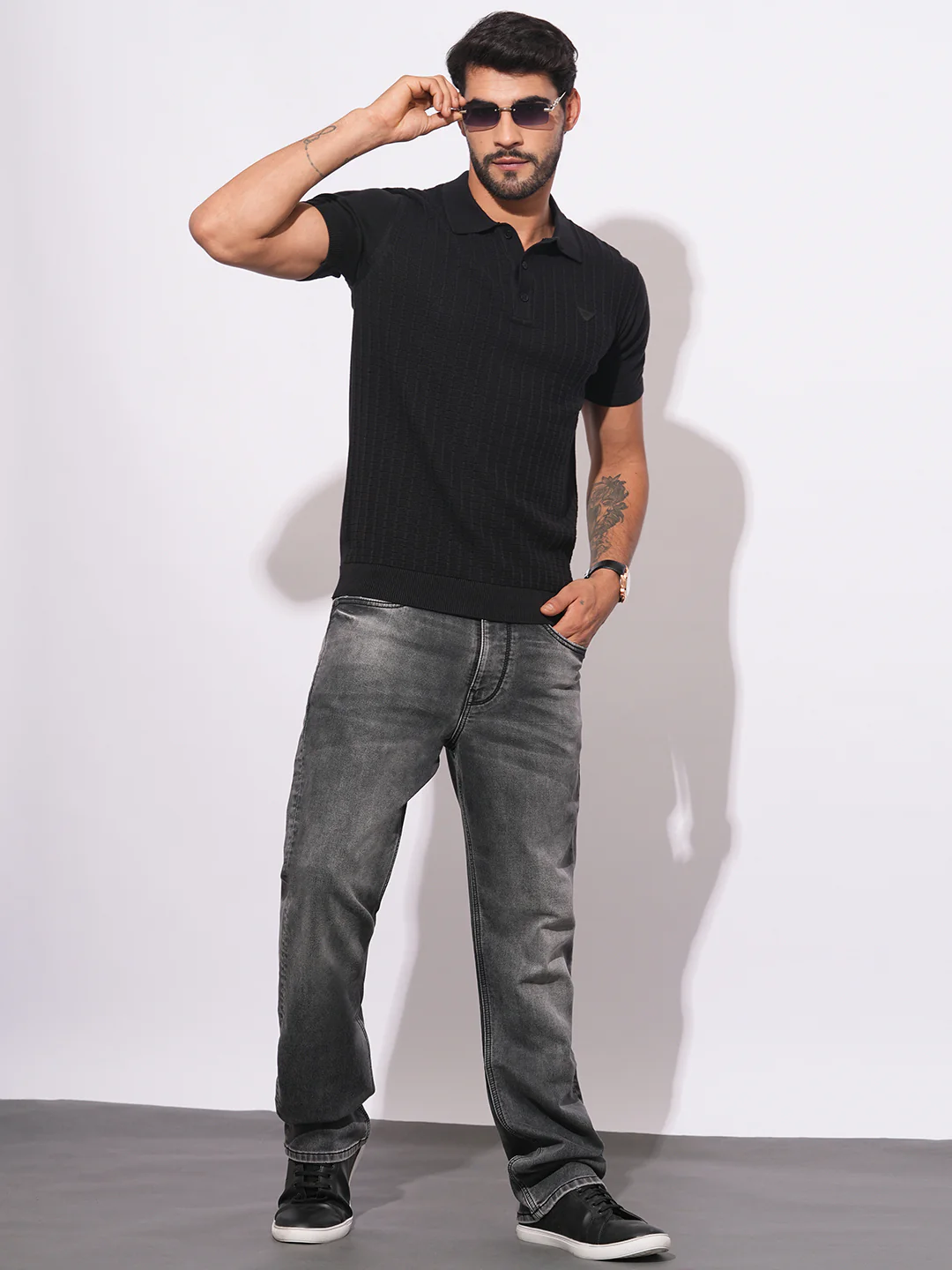 Grey Boot Cut Fit Denims For Men By Being Human Clothing - Image 5