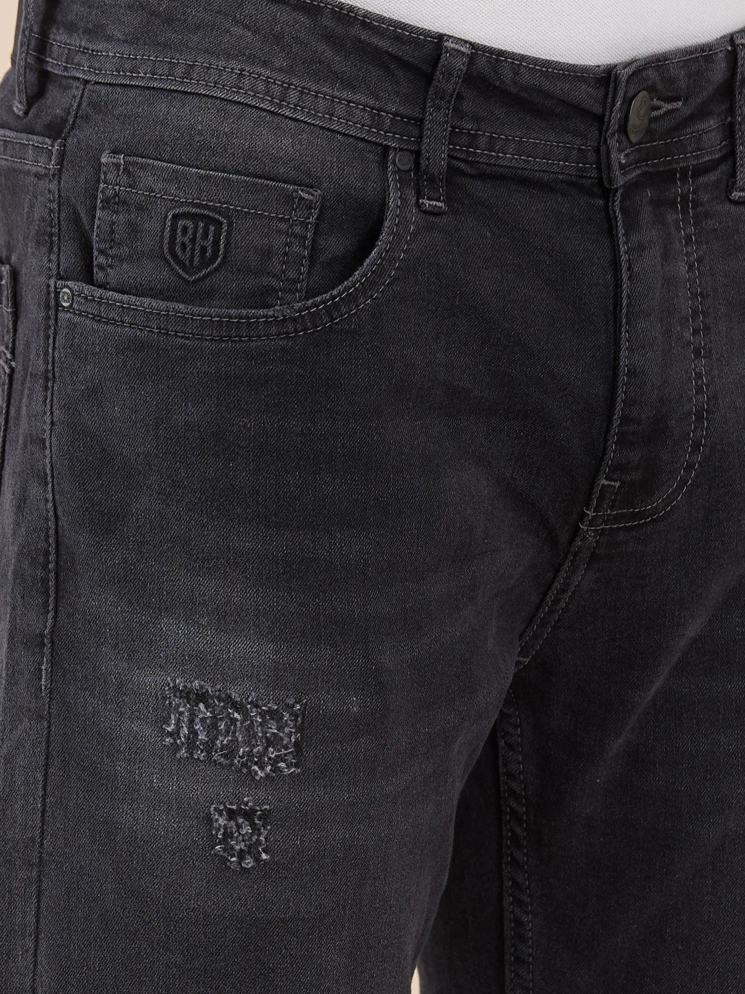 Grey Straight Fit Men's Denims by Being Human Clothing - Image 5