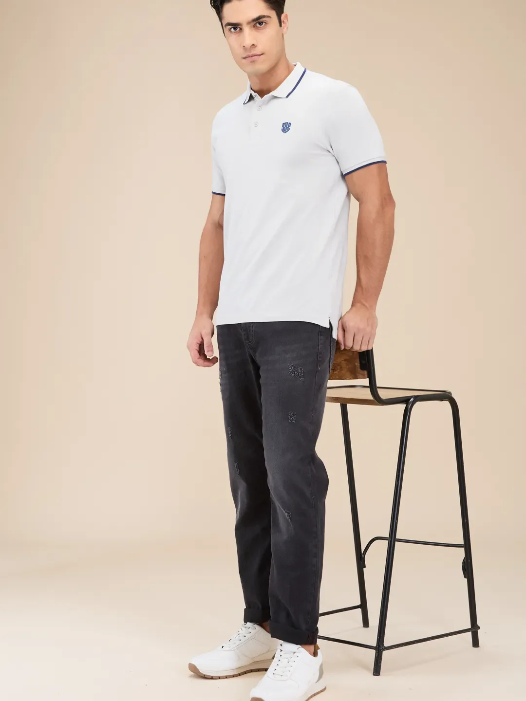 Grey Straight Fit Men's Denims by Being Human Clothing - Image 6