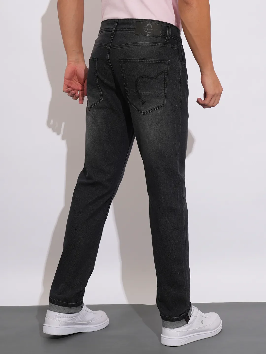 Grey Slim Fit Men's Denims by Being Human Clothing - Image 3
