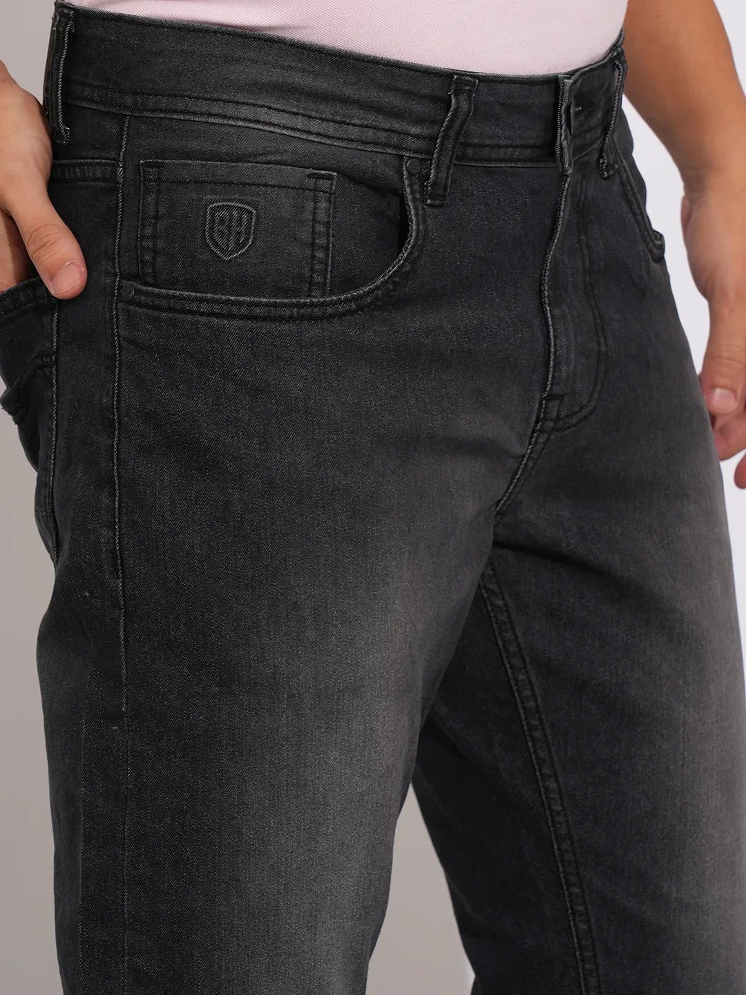 Grey Slim Fit Men's Denims by Being Human Clothing - Image 5