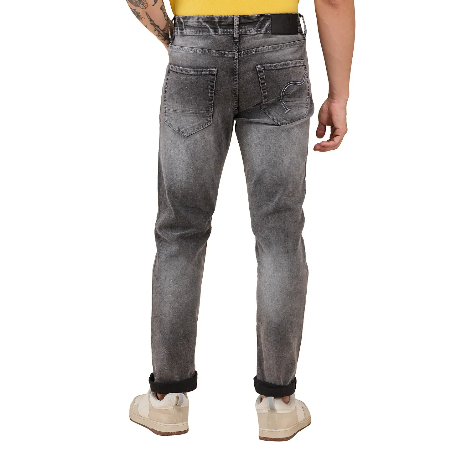 Grey Slim Fit Men's Denims by Being Human Clothing - Image 3