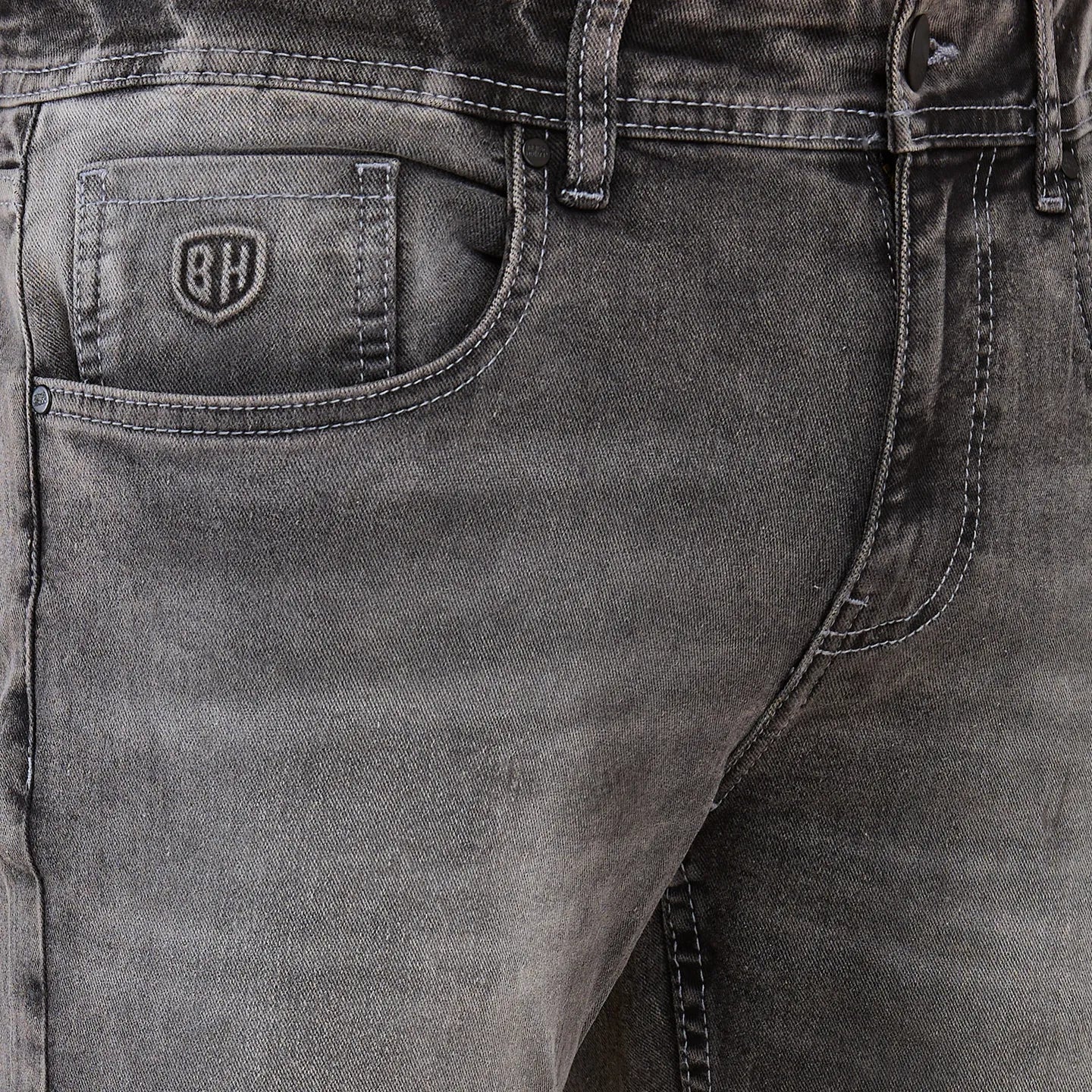 Grey Slim Fit Men's Denims by Being Human Clothing - Image 5