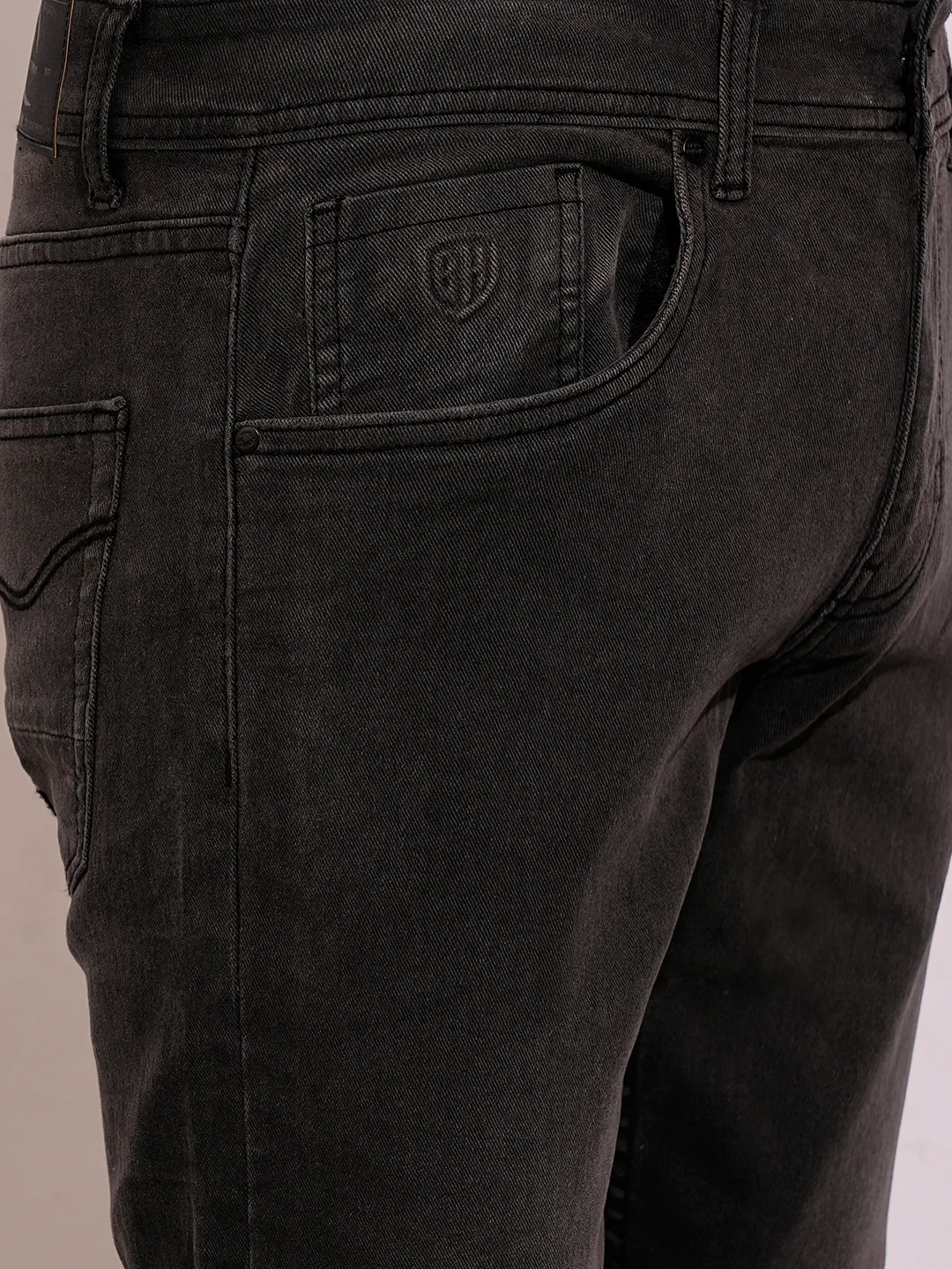 Grey Slim Fit Men's Denims by Being Human Clothing - Image 5