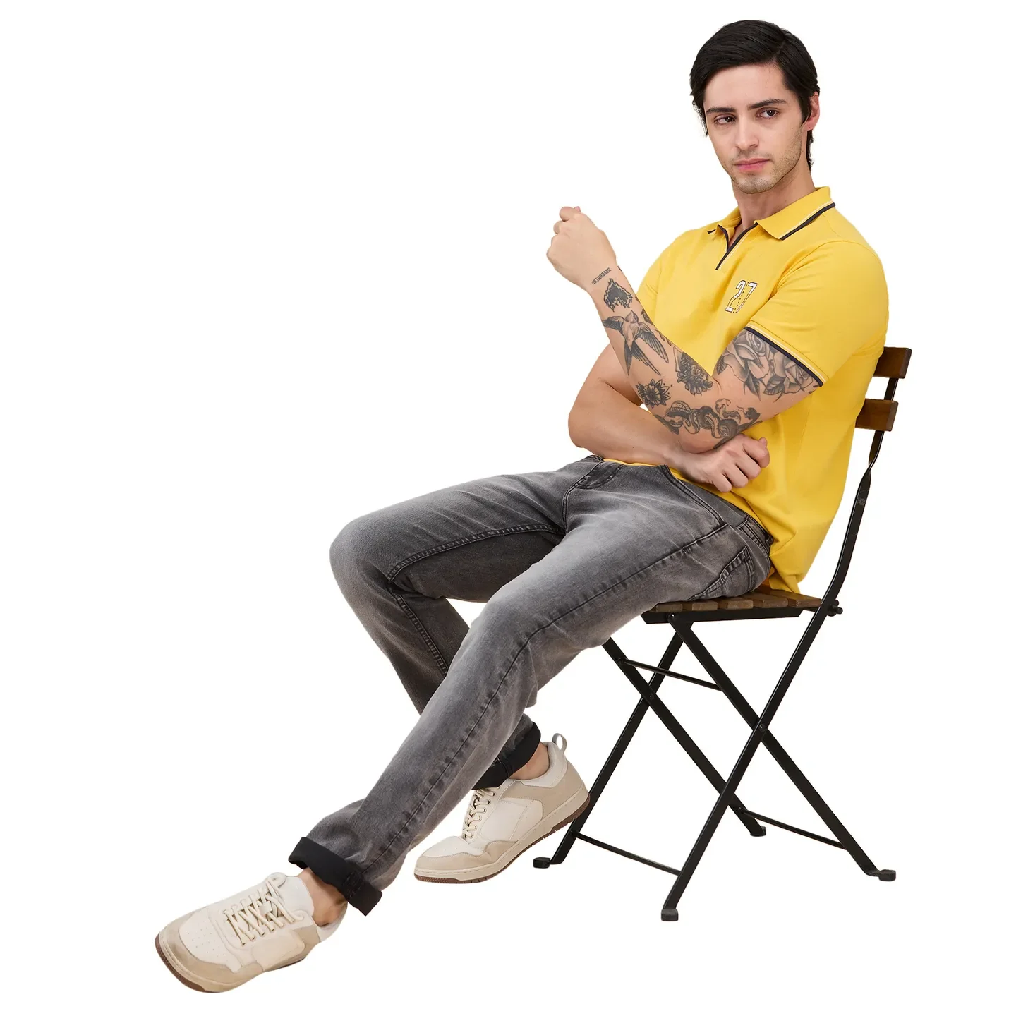 Grey Straight Fit Denims For Men By Being Human Clothing - Image 6
