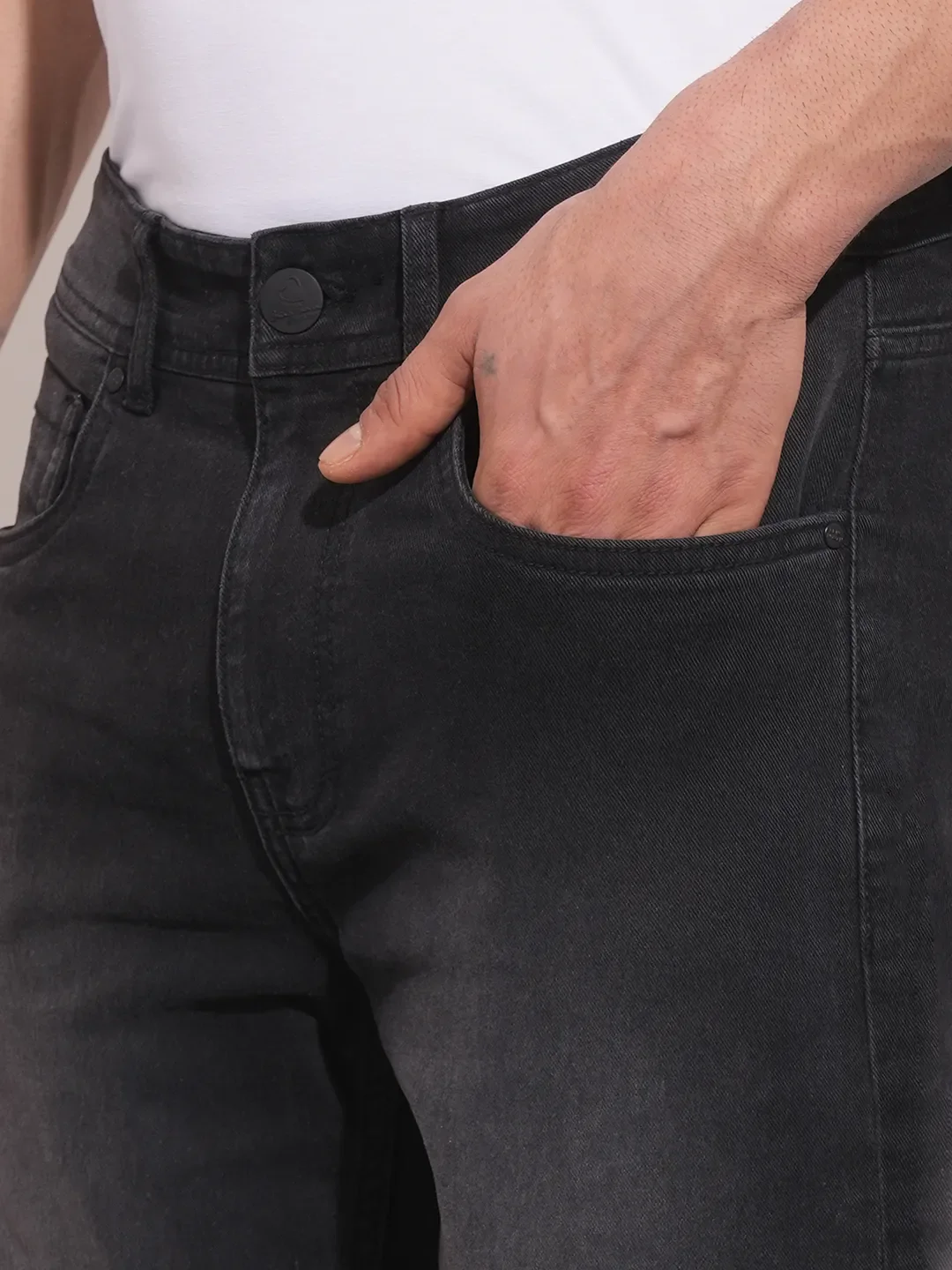 Grey Straight Fit Men's Denims by Being Human Clothing - Image 4