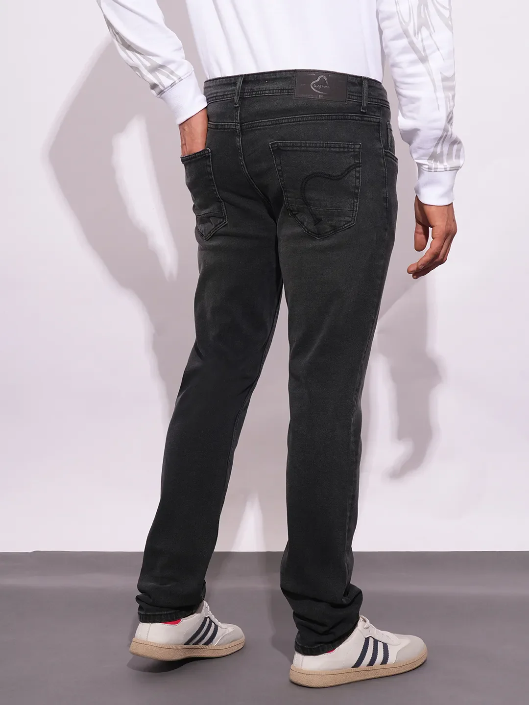 Grey Slim Fit Men's Denims by Being Human Clothing - Image 3