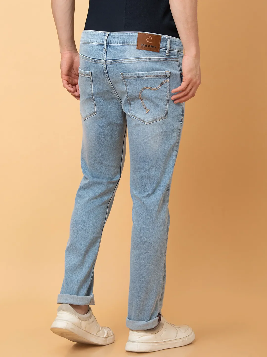 Blue Slim Fit Men's Denims by Being Human Clothing - Image 3