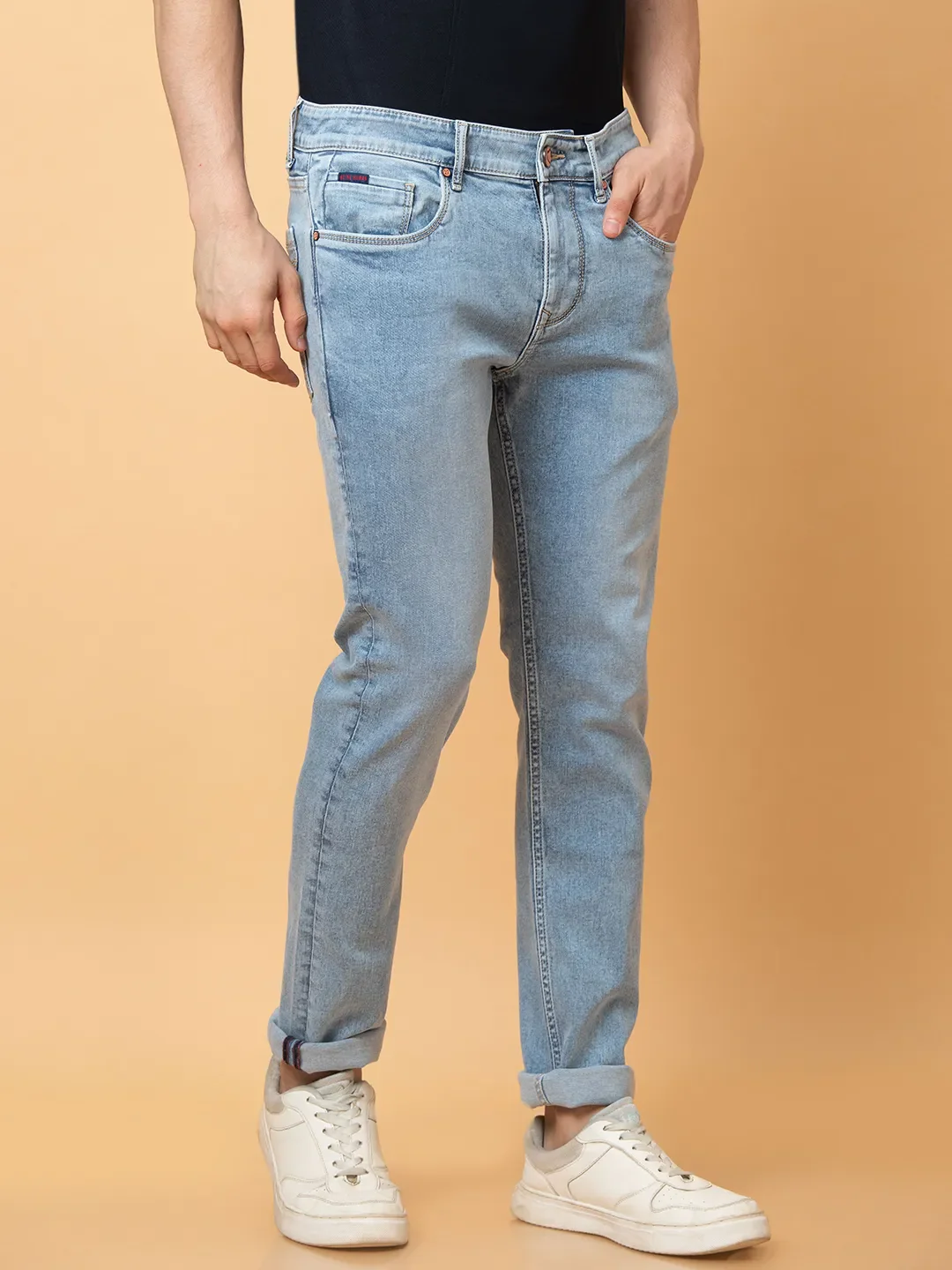 Blue Slim Fit Men's Denims by Being Human Clothing - Image 4