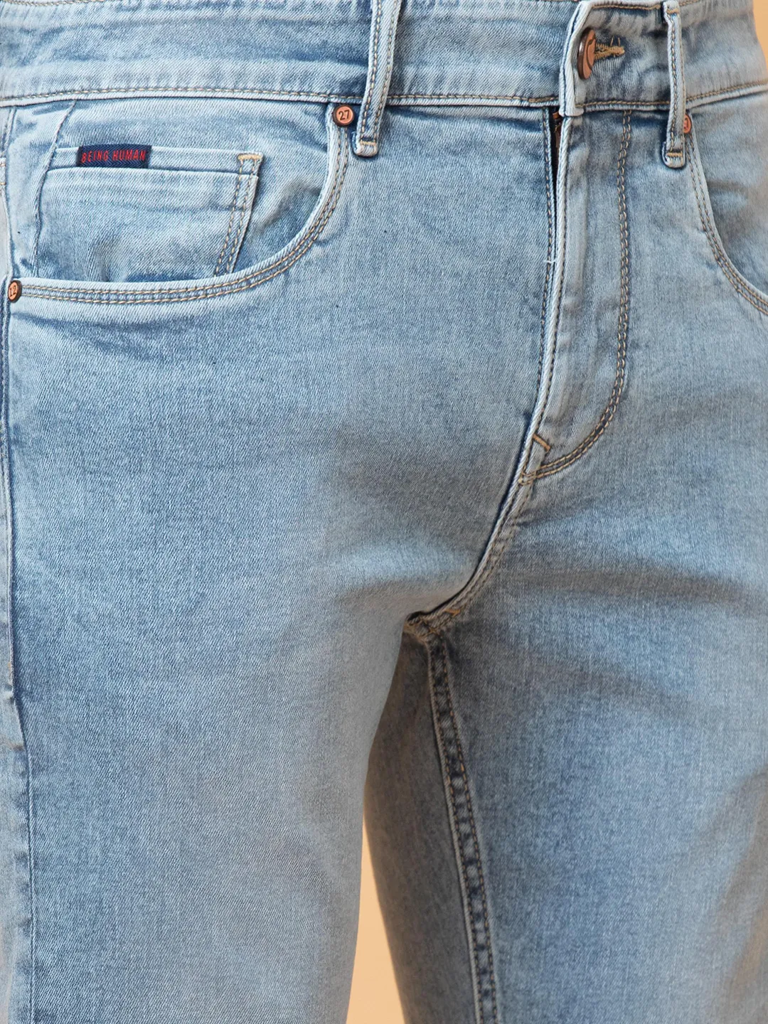 Blue Slim Fit Men's Denims by Being Human Clothing - Image 5