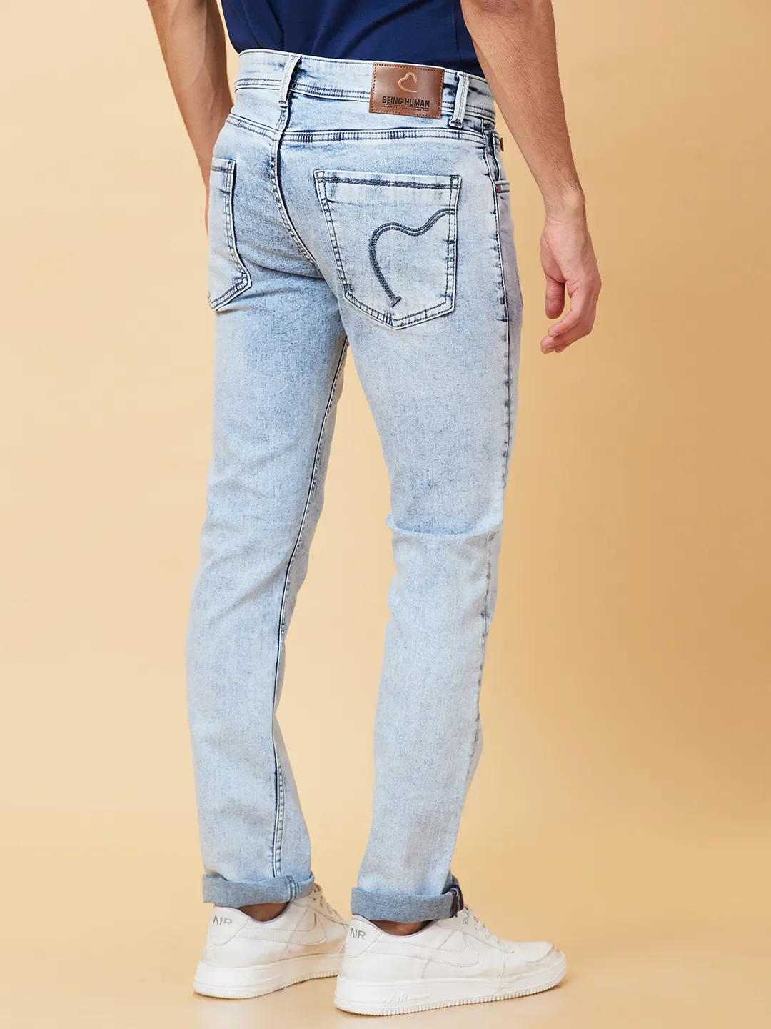 Blue Straight Fit Men's Denims by Being Human Clothing - Image 3