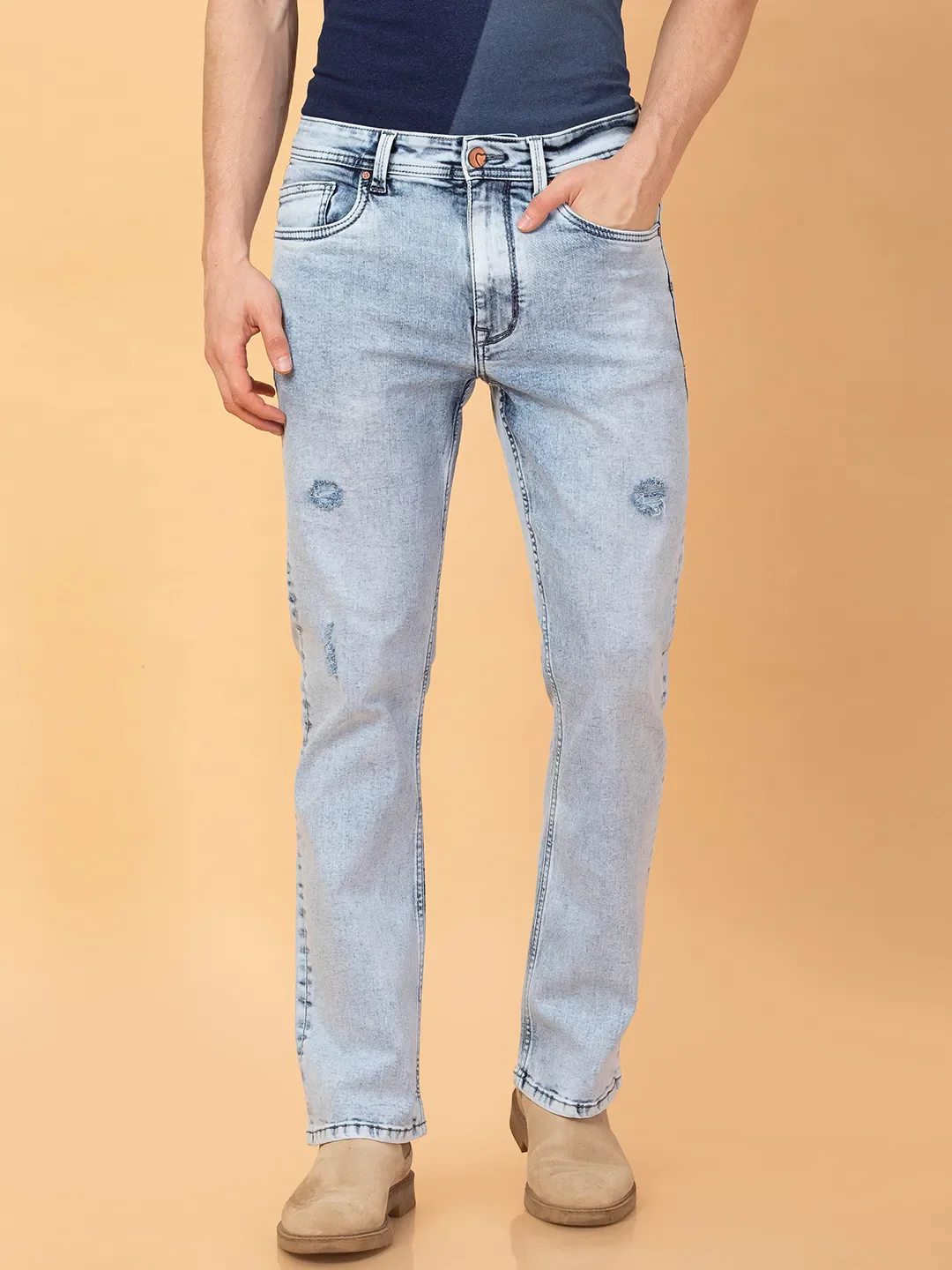 Blue Boot Cut Fit Men's Denims by Being Human Clothing