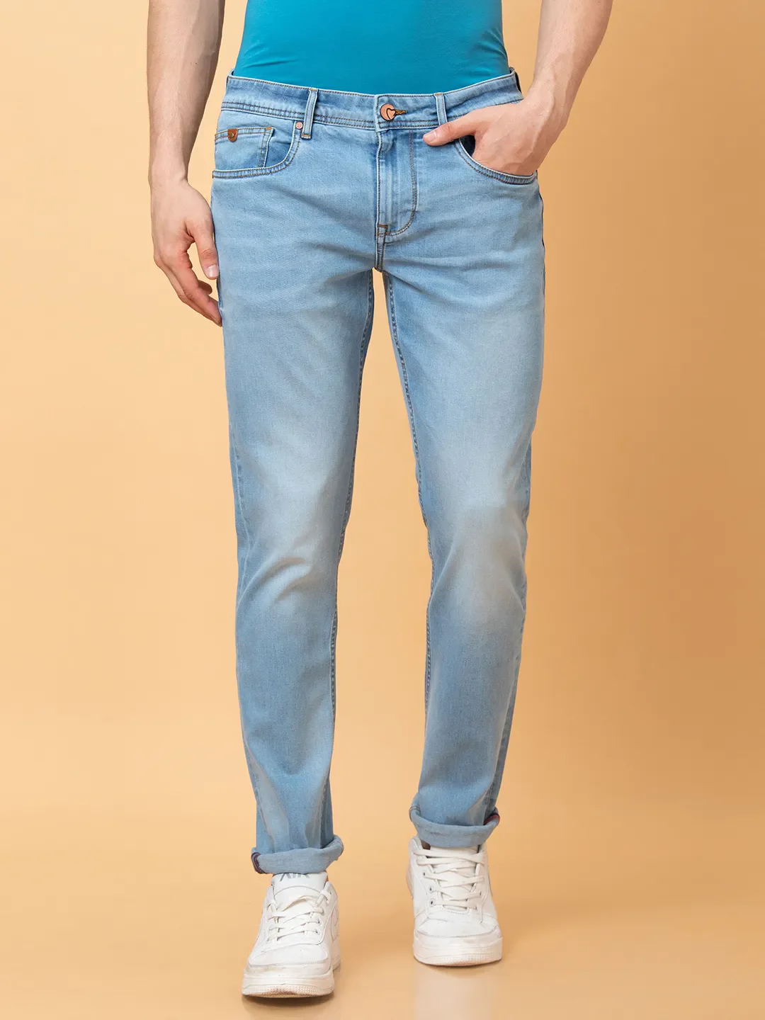 Blue Slim Fit Men's Denims by Being Human Clothing