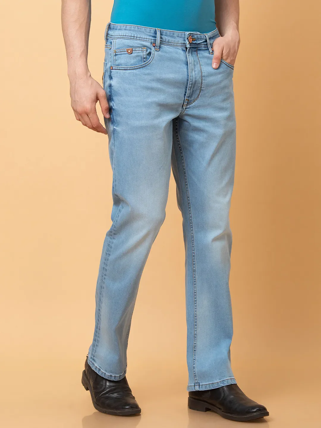 Blue Boot Cut Fit Men's Denims by Being Human Clothing - Image 4