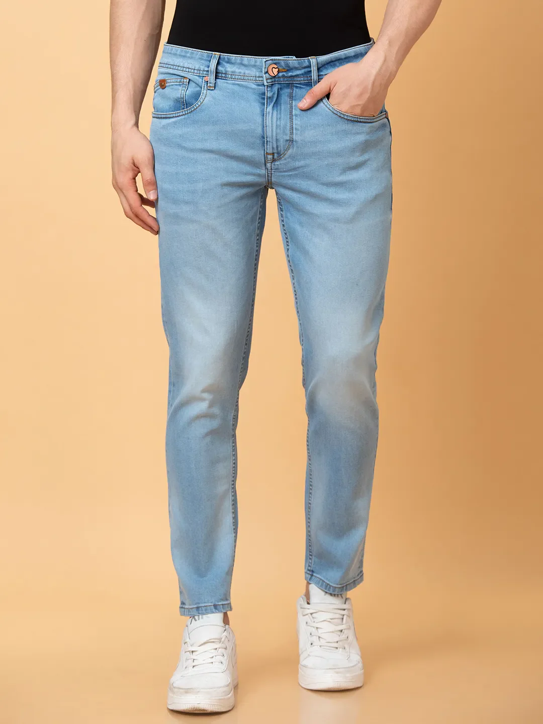 Blue Cropped fit Men's Denims by Being Human Clothing