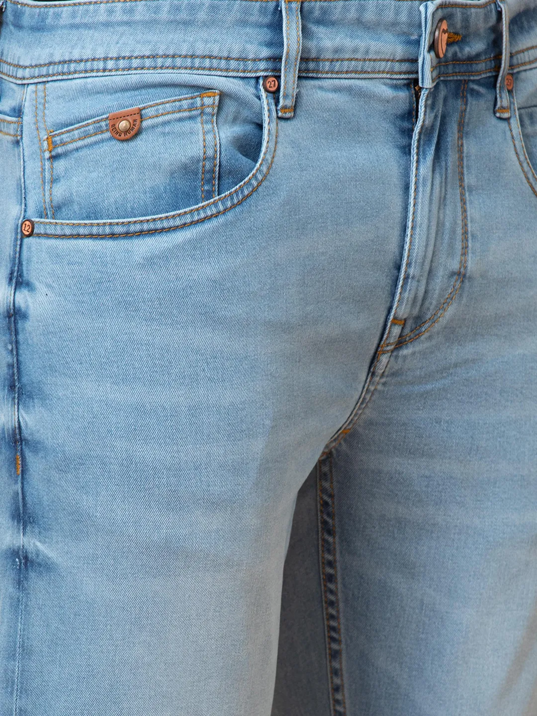 Blue Cropped fit Men's Denims by Being Human Clothing - Image 5