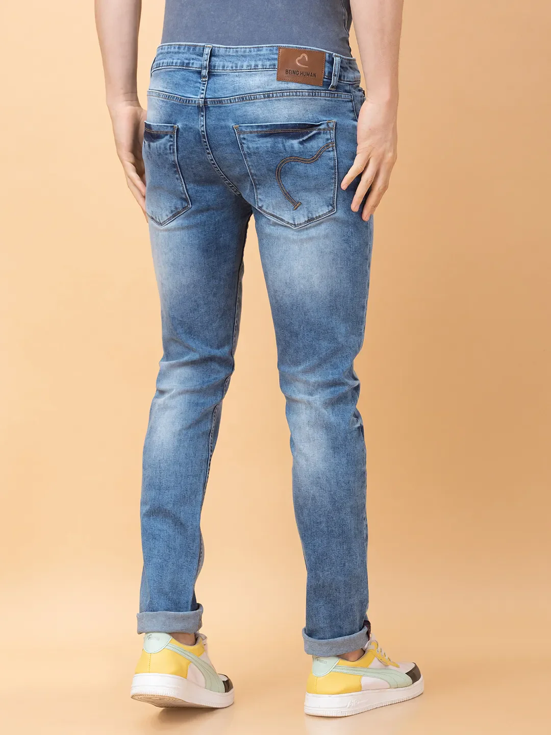 Blue Slim Fit Men's Denims by Being Human Clothing - Image 3