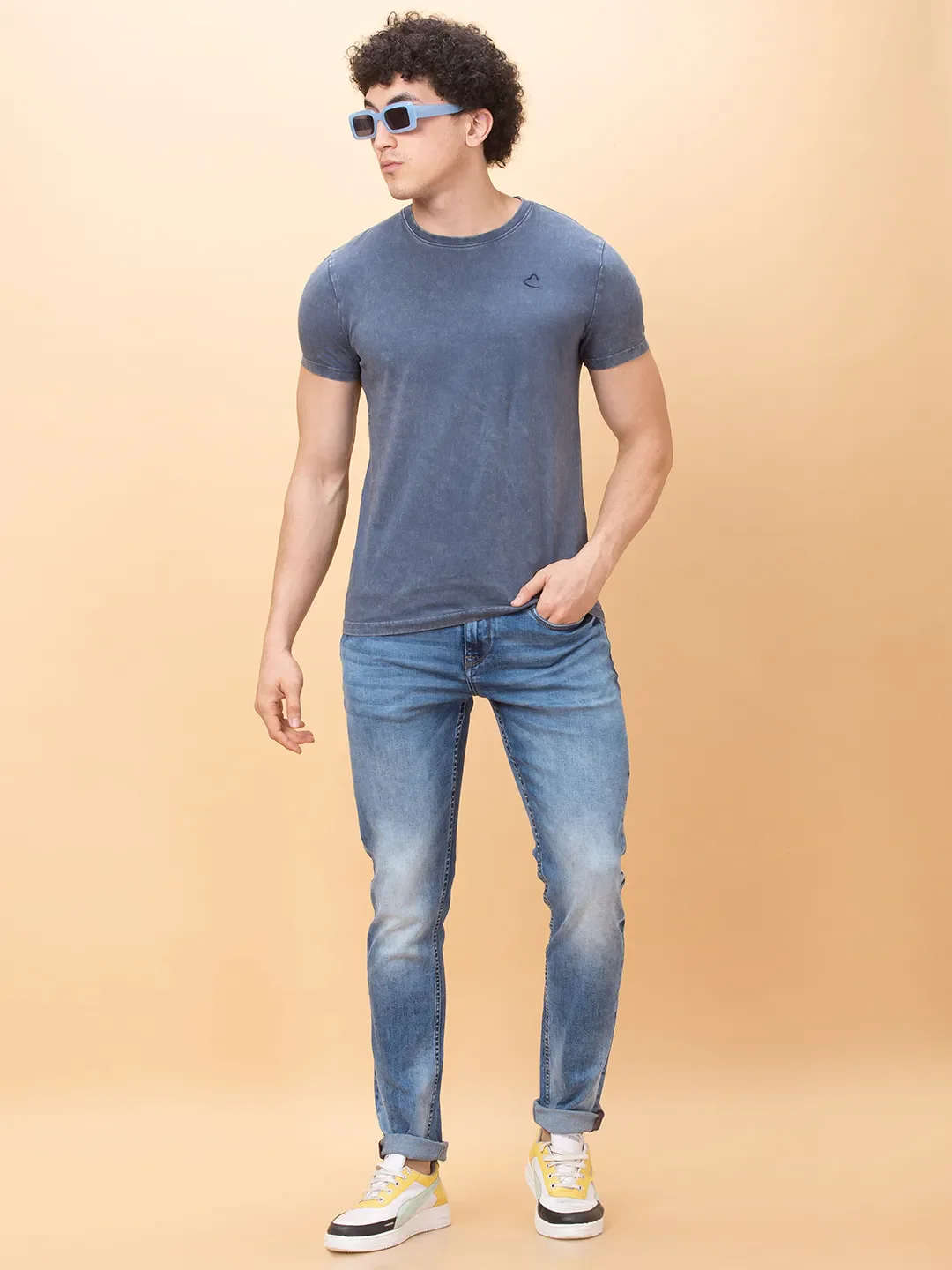 Blue Slim Fit Men's Denims by Being Human Clothing - Image 6