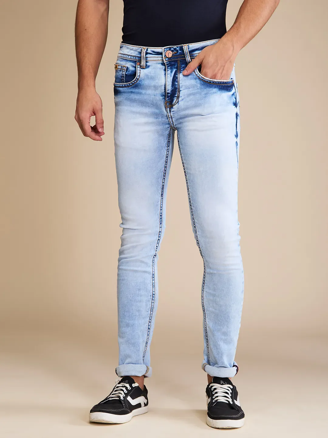 Blue Slim Fit Men's Denims by Being Human Clothing