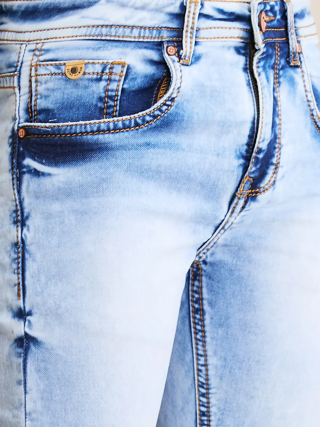 Blue Slim Fit Men's Denims by Being Human Clothing - Image 5