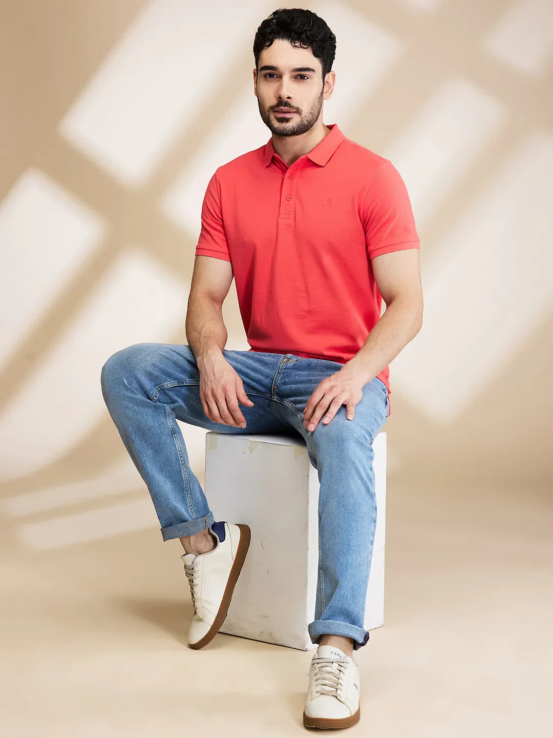 Light Blue Cropped Fit Denims For Men By Being Human Clothing - Image 6