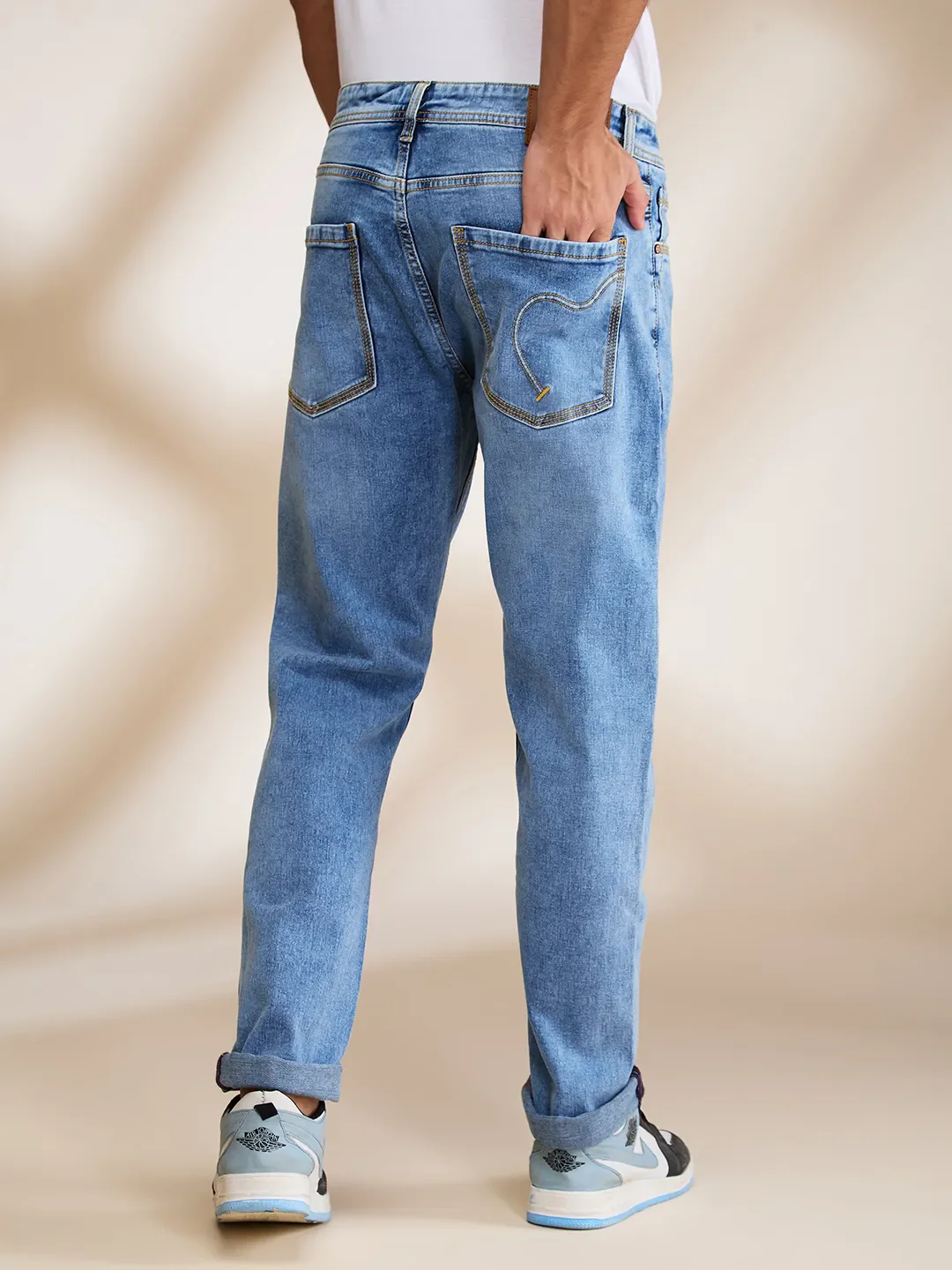 Blue Slim Fit Men's Denims by Being Human Clothing - Image 3