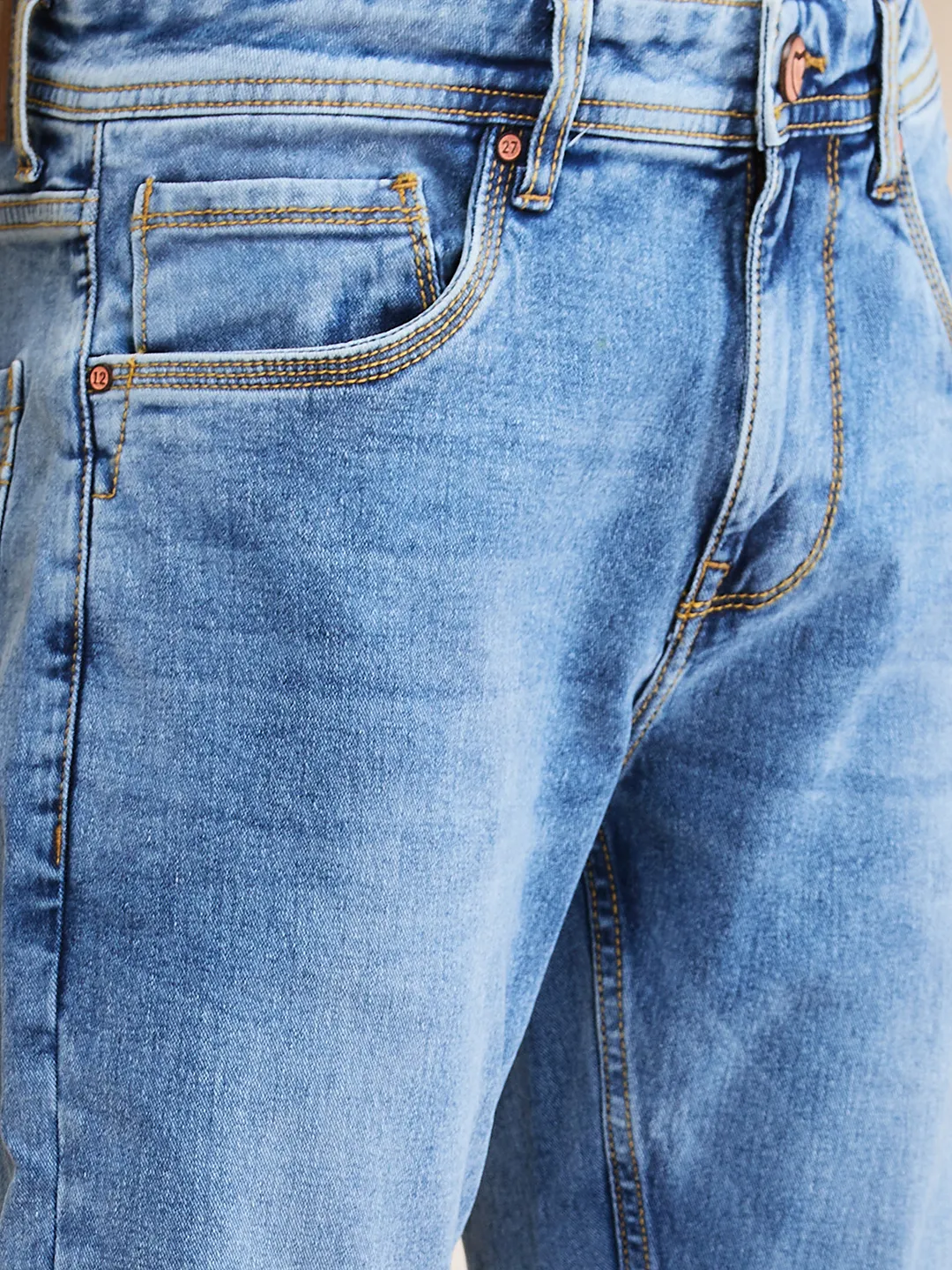 Blue Slim Fit Men's Denims by Being Human Clothing - Image 5