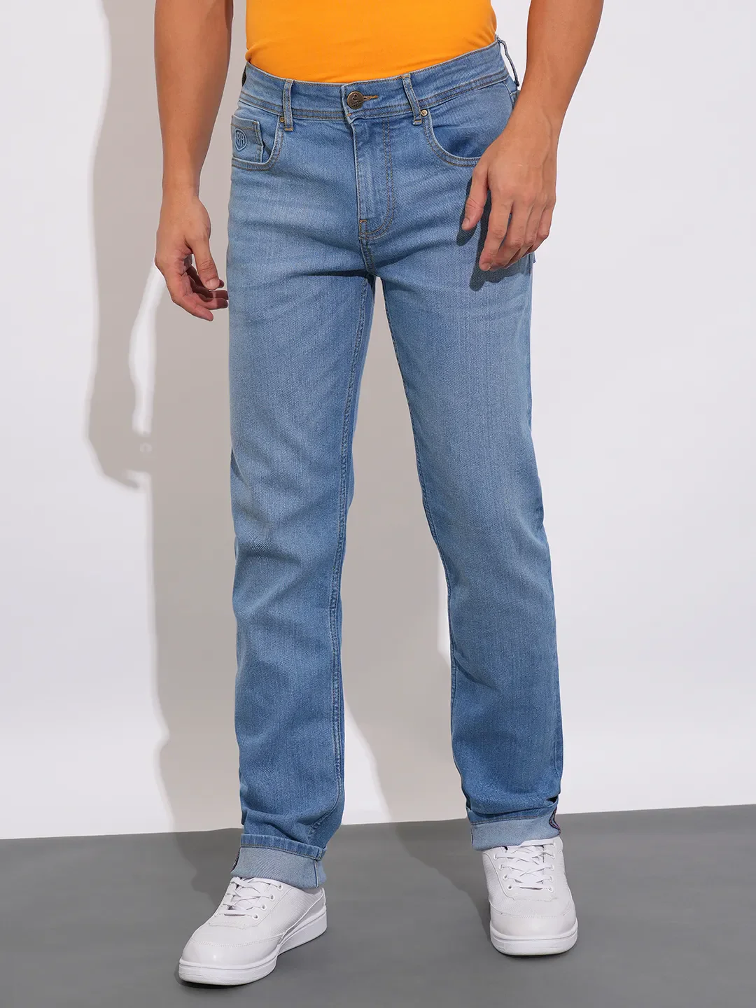 Blue Straight Fit Men's Denims by Being Human Clothing