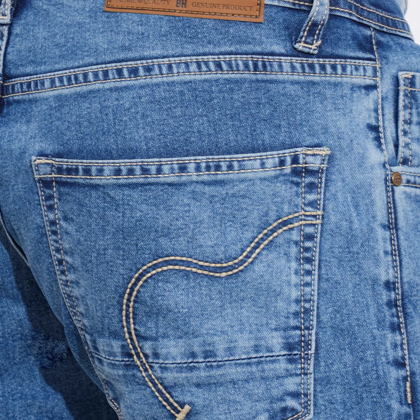 Blue Straight Fit Men's Denims by Being Human Clothing - Image 5